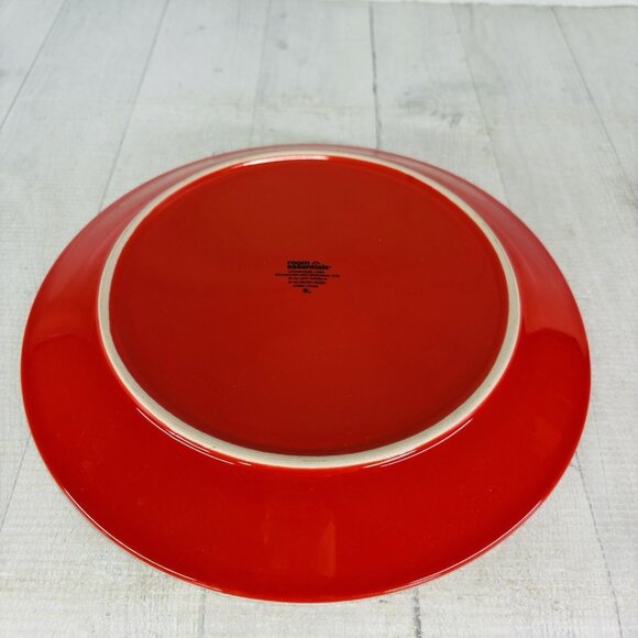 Room Essentials ANGLED RIM ORANGE FLAME White Trim Stoneware Dinner Plates Set 3 - Picture 7 of 16